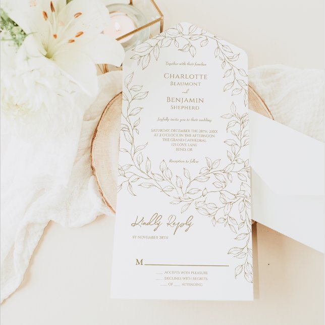 Casamento Dourado Clássico em Greenery (Criador carregado)