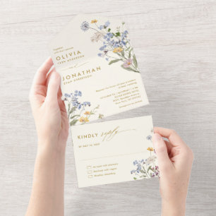 Casamento Dourado Colorido de Primavera Wildflower