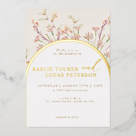 Casamento Dourado com a flor selvagem Elegante Cha