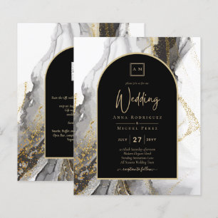 Casamento Dourado com mármore preto moderno, Marbl