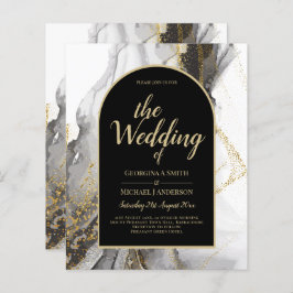 Casamento Dourado com mármore preto moderno, Marbl