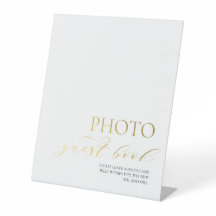 Casamento Dourado com o Livro de Convidados Elegan