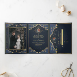 Casamento Dourado com Sun e Cartão Tarot Coloridos