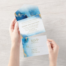 Casamento Dourado de Agata Oceano Azul
