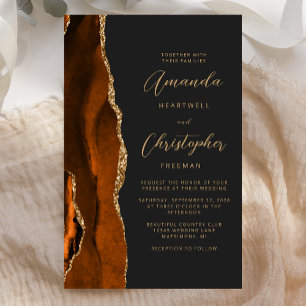 Casamento Dourado de Agate Laranja Queimado