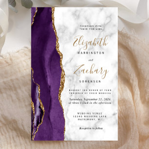 Casamento Dourado de Agate Marble, Roxo e Alto Orç