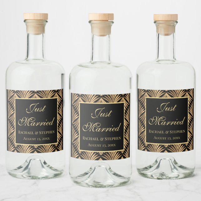 Casamento Dourado de Arte Deco Gatsby de Recem cas (Garrafas)