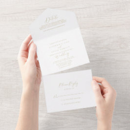 Casamento Dourado de caligrafia Na moda em Idyllic