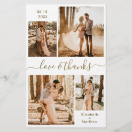 Casamento Dourado de Colagem Branca Obrigado Flyer