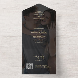 Casamento Dourado de Foto em Branco Moderno