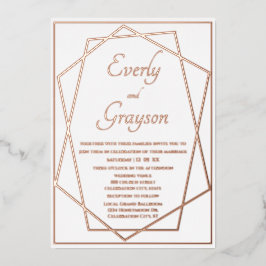 Casamento Dourado de Frame Abstrato Geométrico