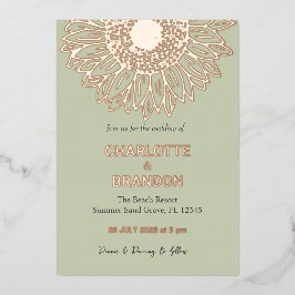 Casamento Dourado de girassol com Rosa elegante