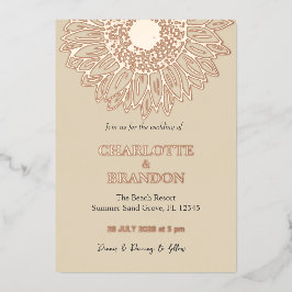 Casamento Dourado de girassol com Rosa elegante