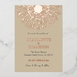 Casamento Dourado de girassol com Rosa elegante