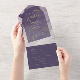 Casamento Dourado de Lavanda Roxo de Mente de Tint