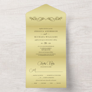 Casamento Dourado de luxo elegante