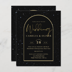 Casamento DOURADO de Noite Estelar Mística Negra
