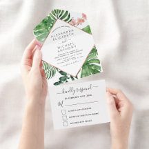 Casamento Dourado de Palm Geométrico de Palm Tropi