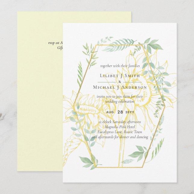 Casamento Dourado de Sage, Greenery Sage (Frente/Verso)