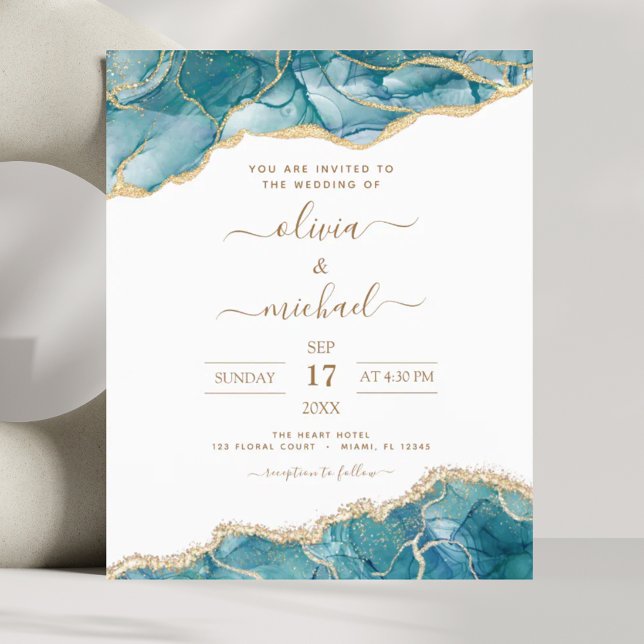 Casamento Dourado de Téal Turquoise de Agato Orçam (Criador carregado)