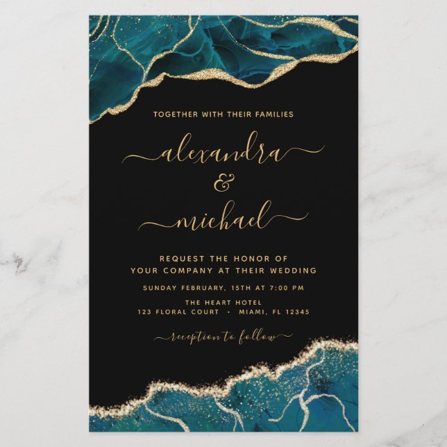 Casamento Dourado de Téal Turquoise de Agato Orçam (Frente)