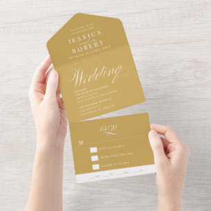 Casamento Dourado e Branco com Caligrafia Elegante