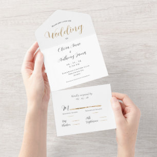 Casamento Dourado e branco elegante
