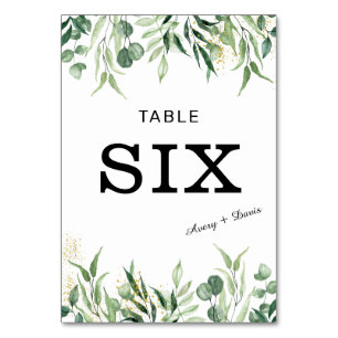 Casamento Dourado e Verde para o Cartão de Número 