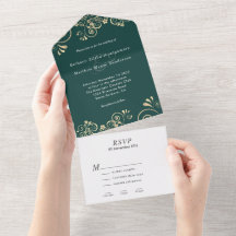 Casamento Dourado Elegante Emerald Green