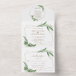 Casamento Dourado Elegante Olive Greenery