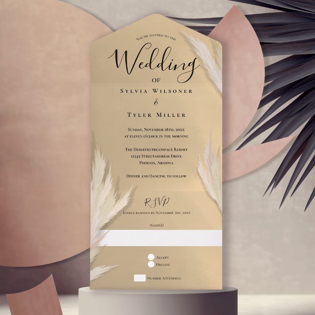 Casamento Dourado Pampas Grass (Criador carregado)