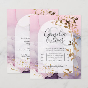 Casamento Dourado Rosa Rosa Púrpura de Mão-de-Tint