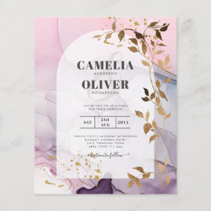 Casamento Dourado Rosa Rosa Púrpura de Mão-de-Tint