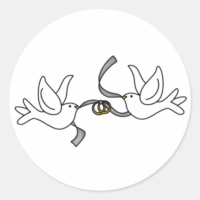 Casamento Doves com Adesivo de Anéis (Frente)