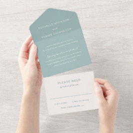 Casamento Elegante Azul Simples Muted