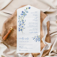 Casamento Elegante Boho Dusty Blue Wildflower