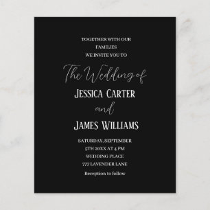 Casamento Elegante Branco e Negro Simples