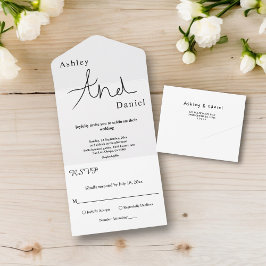 Casamento Elegante Branco E Preto Chic Mínimo