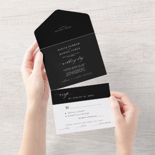 Casamento elegante branco e preto minimalista simp