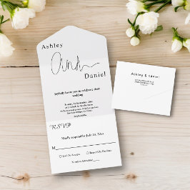 Casamento Elegante Branco E Preto Simples Moderno