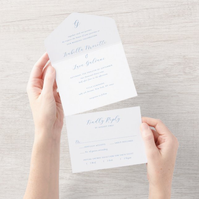 Casamento Elegante Chic de Azul e Branco à Beira-M (Aba destacável)