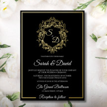Casamento Elegante Clássico Dourado e Negro de Lux