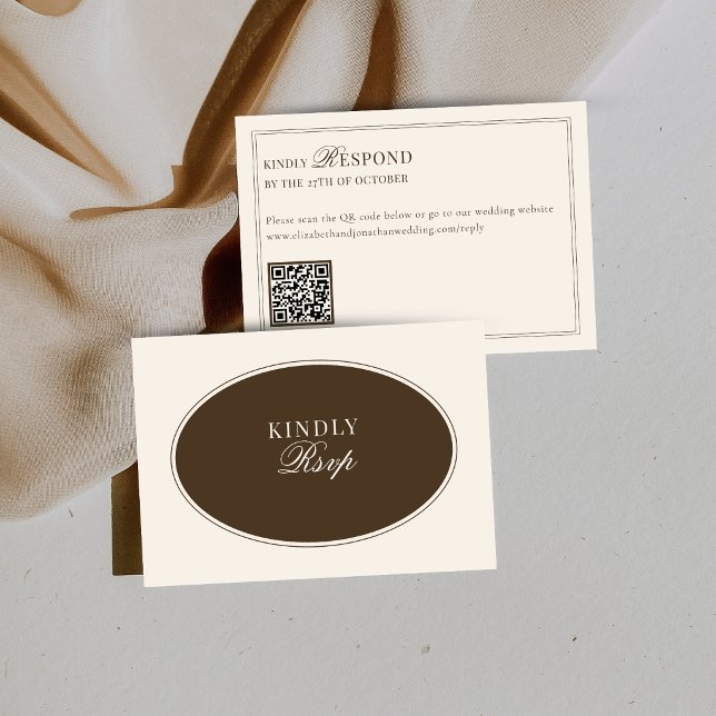 Casamento Elegante Código QR RSVP Dinheiro Antigo  (Criador carregado)