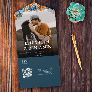 Casamento Elegante com Azul Marinho e Ferrugem com