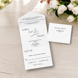 Casamento Elegante Da Caligrafia Branca E Negra Si