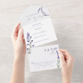 Casamento Elegante De Aquarela Da Blisa De lavanda