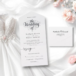 Casamento Elegante De Caligrafia Branca E Preta