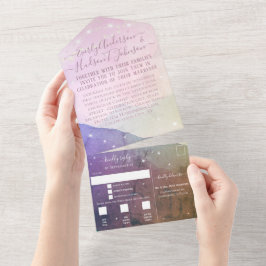 Casamento Elegante De Estornos De Montanha Púrpura