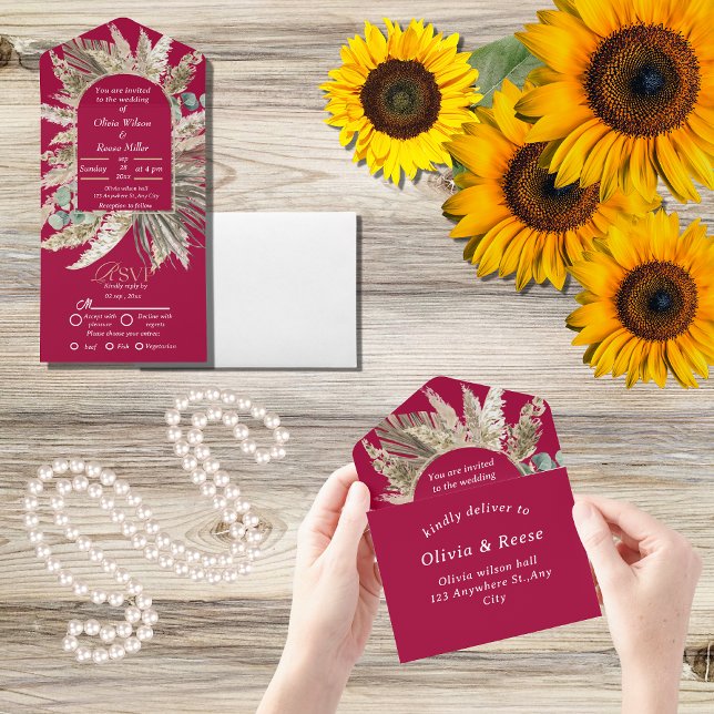 Casamento elegante de magenta boho (Criador carregado)