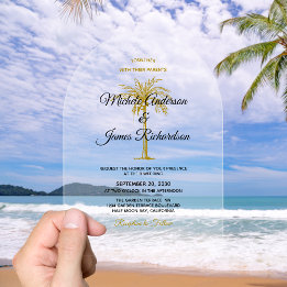 Casamento Elegante de Palmeira Tropical Dourada